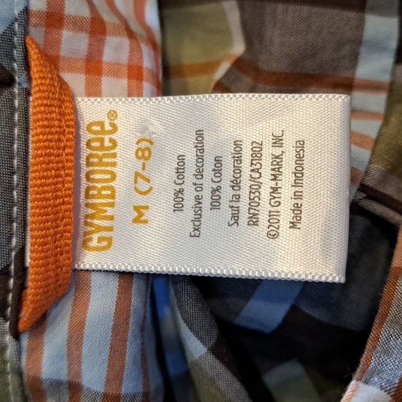 Gymboree boys size 7/8 or Medium button down plaid shirt - Picture 4 of 4